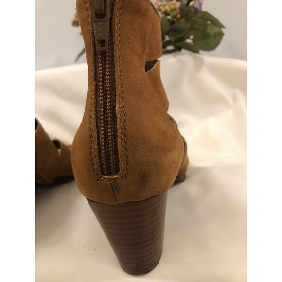 Vionic Harlow Wedge Sandals Women Size 10 Brown Suede Block Heel Cutout Zip - Picture 10 of 13